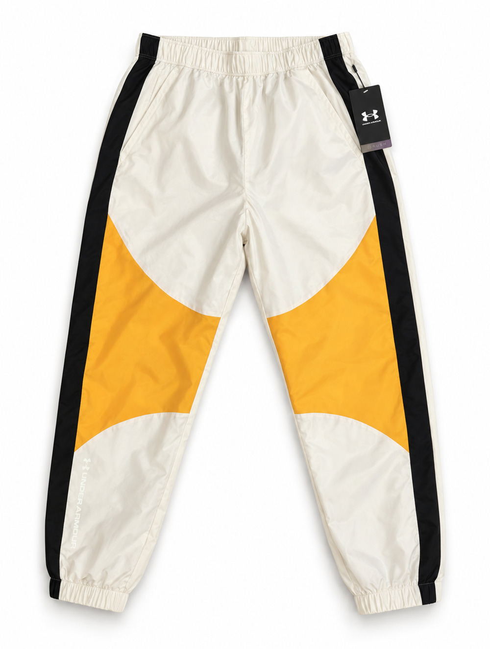 Under Armour UA RUSH Woven Pants Size XL Women's Colorblock Joggers Yellow